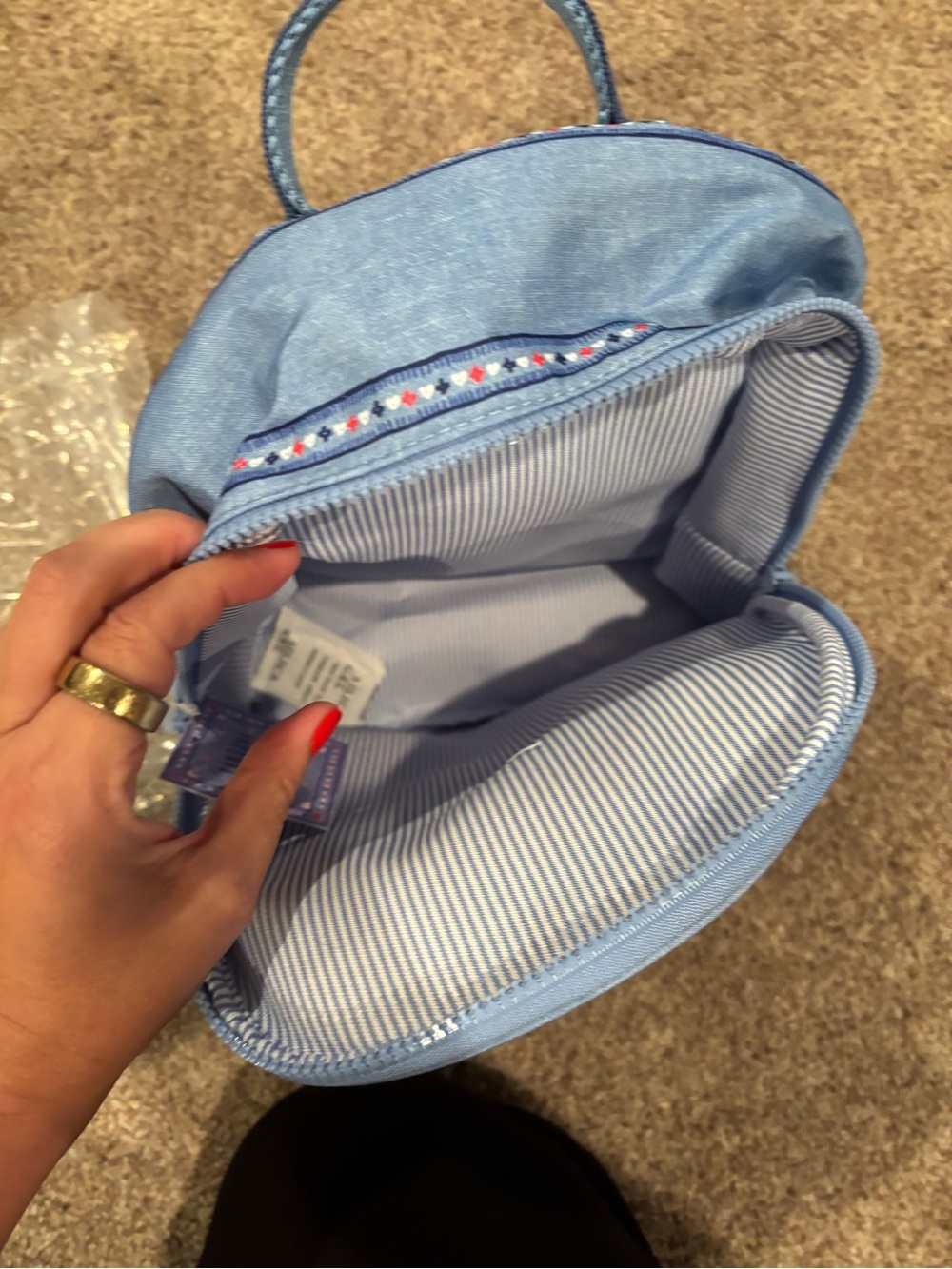 Brighton Blue Bandana-Print Mini Backpack with Floral Embroidery - Picture 4 of 4